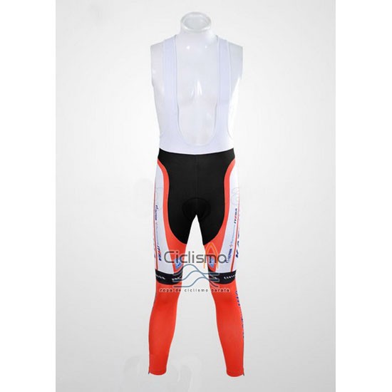 Katusha Ropa Ciclismo Culotte Largo 2012 Mangas Largas Blanco y Naranja